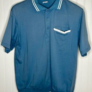 Haband Joe Cool- Men's Blue Polo Shirt with White Accents